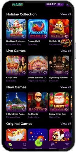 Spinmama casino Find the Games section