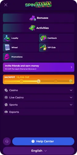 Login Window screenshot on Spinmama