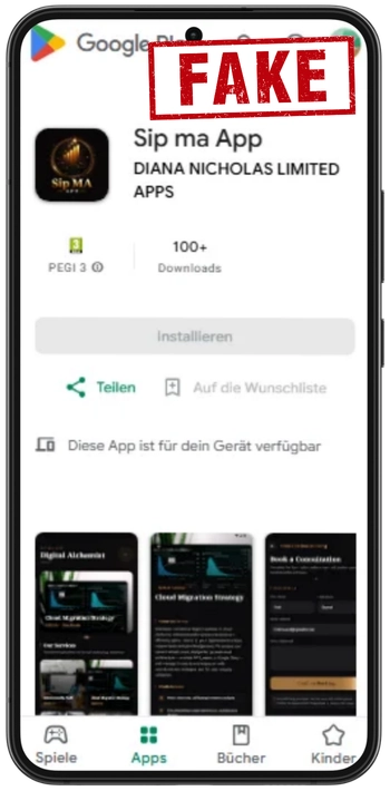 Spinmama app Warnung vor gefälschter Sip ma App im Google Play Store