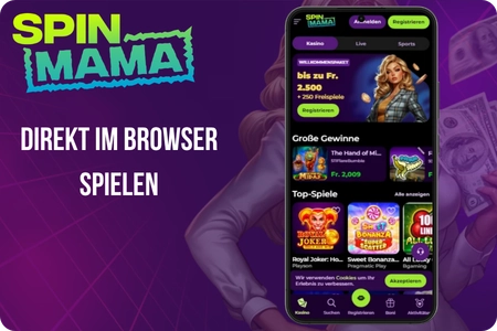 Spinmama mobile Browserversion ohne Installation